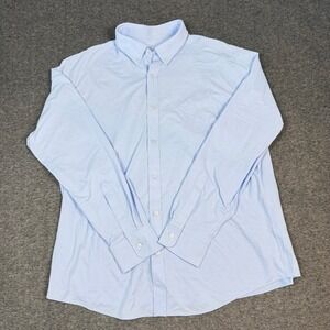Charles Tyrwhitt Mens XXL Light Blue Jersey Cotton Blend Button Down Shirt